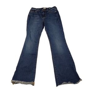 Wonderly High Rise‎ Flare Jeans Womens 10 blue Distressed Hem Boot Cut